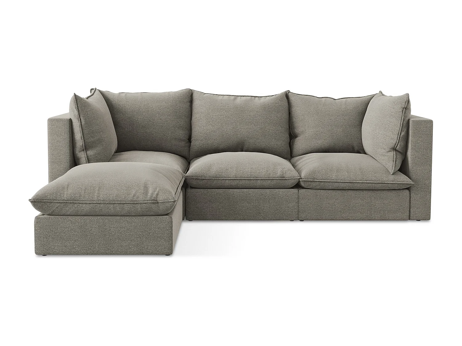 3-Sitzer Modulares Ecksofa - Ecke Links - Bouclé - Grau - MANAO