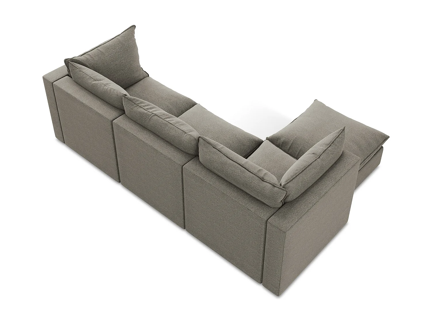 3-Sitzer Modulares Ecksofa - Ecke Links - Bouclé - Grau - MANAO