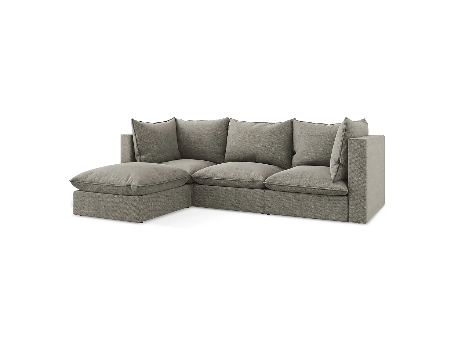 3-Sitzer Modulares Ecksofa - Ecke Links - Bouclé - Grau - RAVENNA
