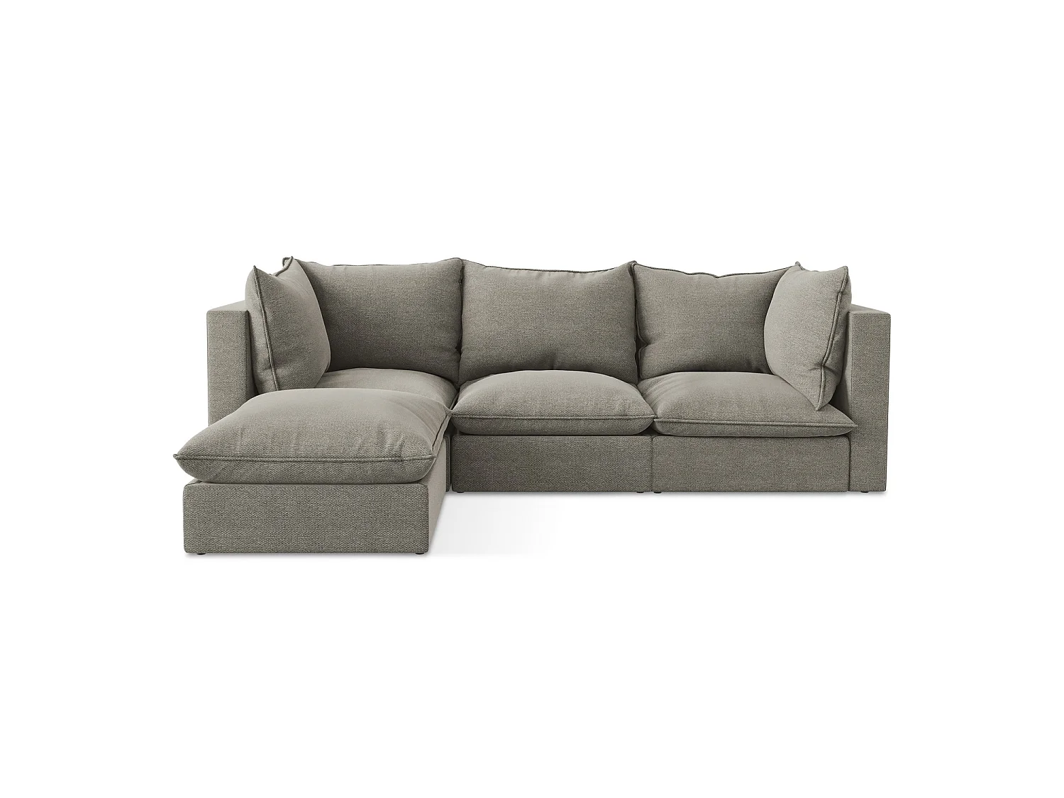 3-Sitzer Modulares Ecksofa - Ecke Links - Bouclé - Grau - RAVENNA