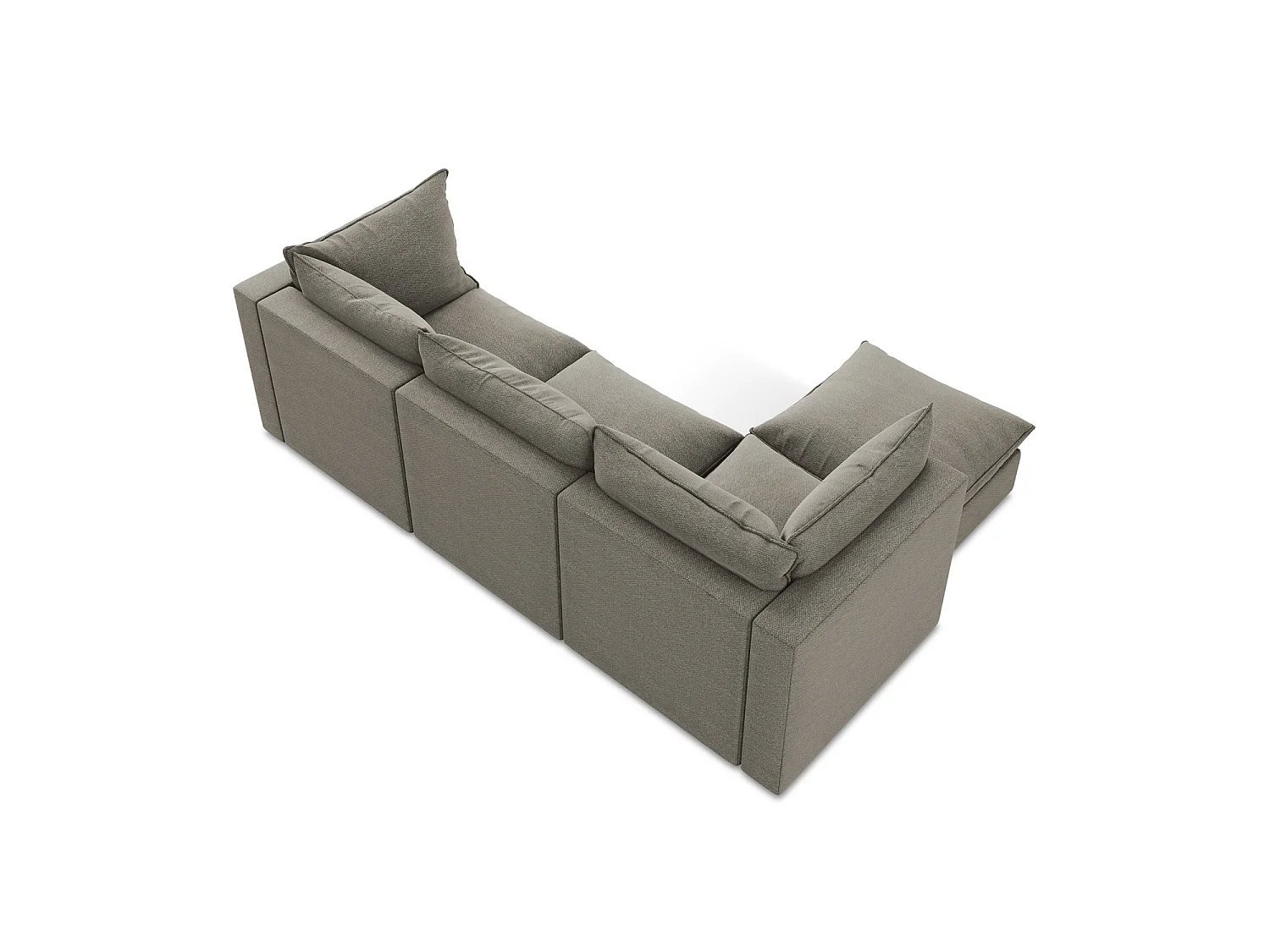3-Sitzer Modulares Ecksofa - Ecke Links - Bouclé - Grau - RAVENNA