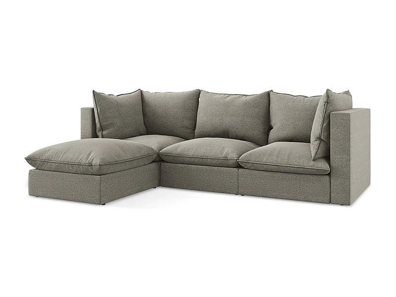 3-Sitzer Modulares Ecksofa - Ecke Links - Bouclé - Grau - MANAO