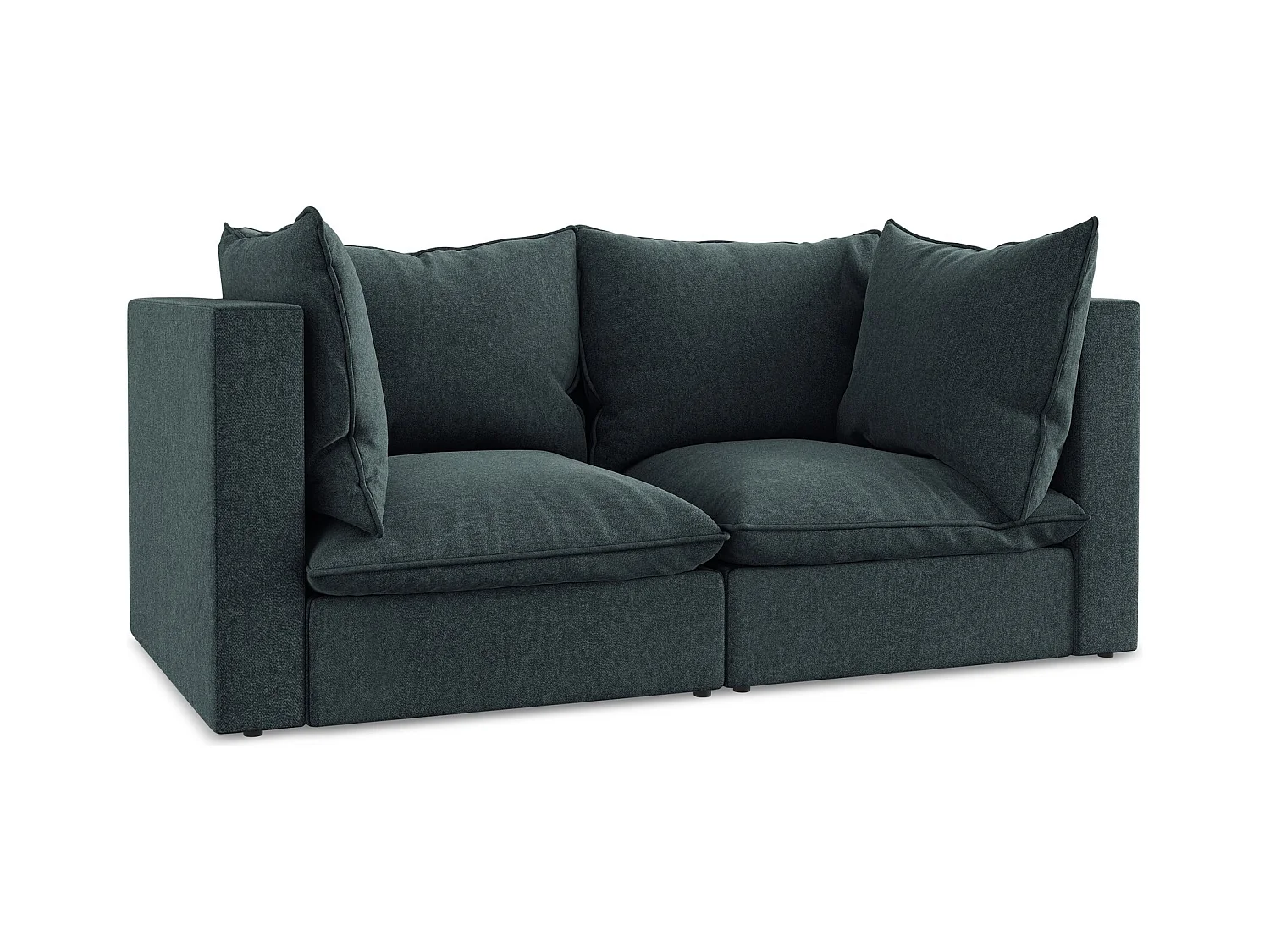 Canapé modulable 2 places en velours - marin - MANAO