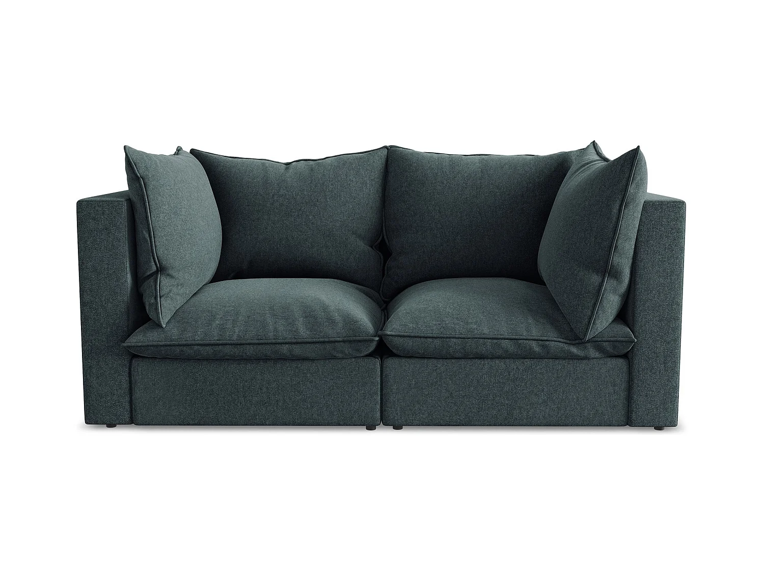 Canapé modulable 2 places en velours - marin - MANAO