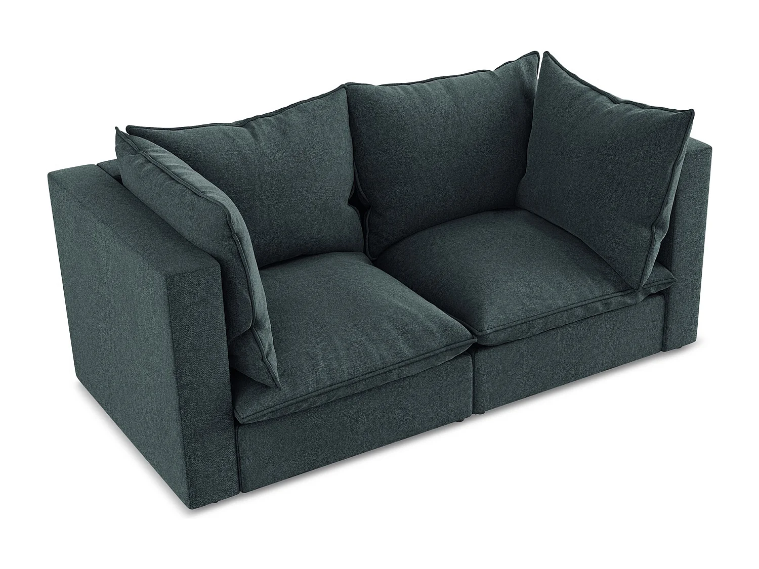 2-osobowa kanapa modułowa - z tkaniny welwetowej - morski - MANAO