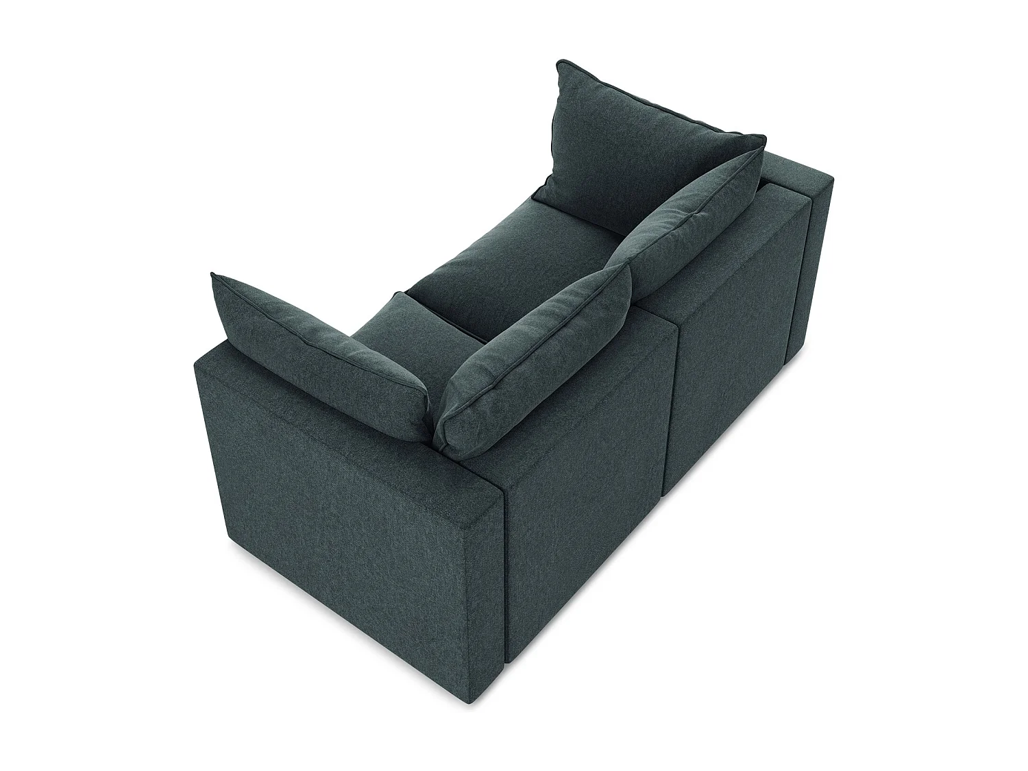 Canapé modulable 2 places en velours - marin - MANAO