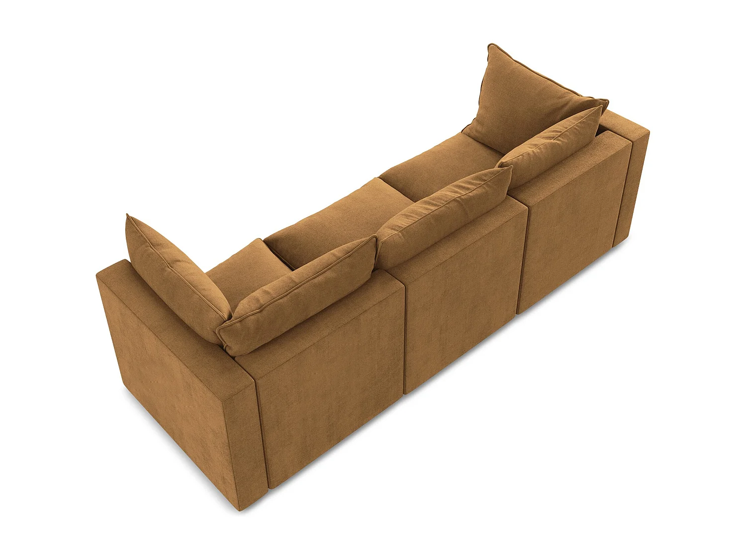 Driezits modulaire bank van terracotta textuurstof - MANAO