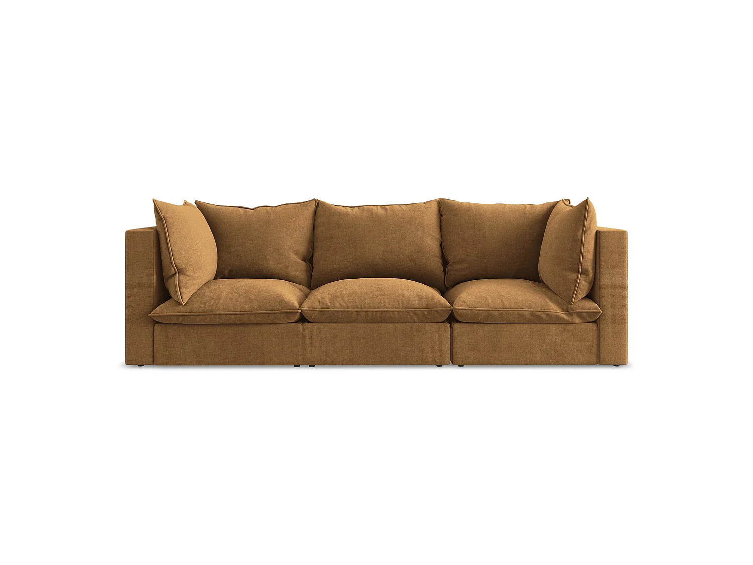 Driezits modulaire bank van terracotta textuurstof - RAVENNA