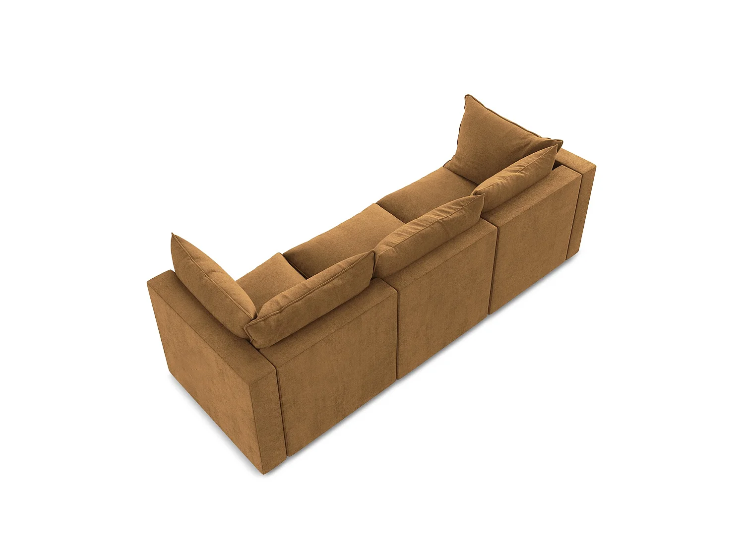 Driezits modulaire bank van terracotta textuurstof - RAVENNA