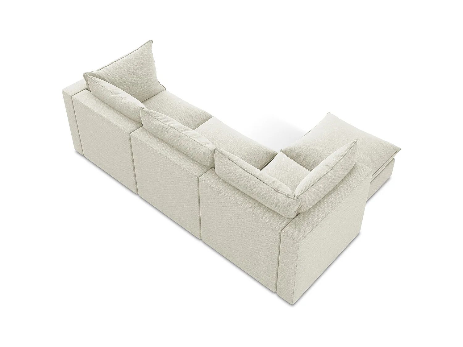 Narożnik lewostronny - z tkaniny bouclé - piaskowy - MANAO