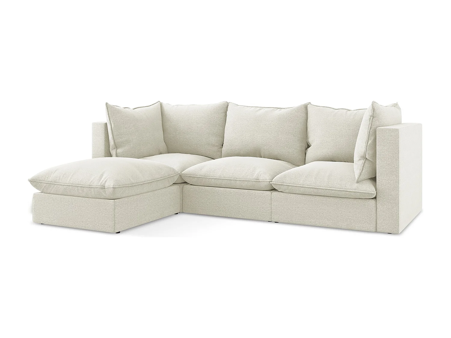 3-Sitzer Modulares Ecksofa - Ecke Links - Bouclé - Sand - MANAO