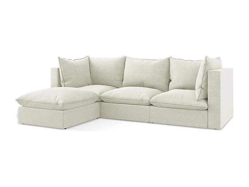 3-Sitzer Modulares Ecksofa - Ecke Links - Bouclé - Sand - MANAO