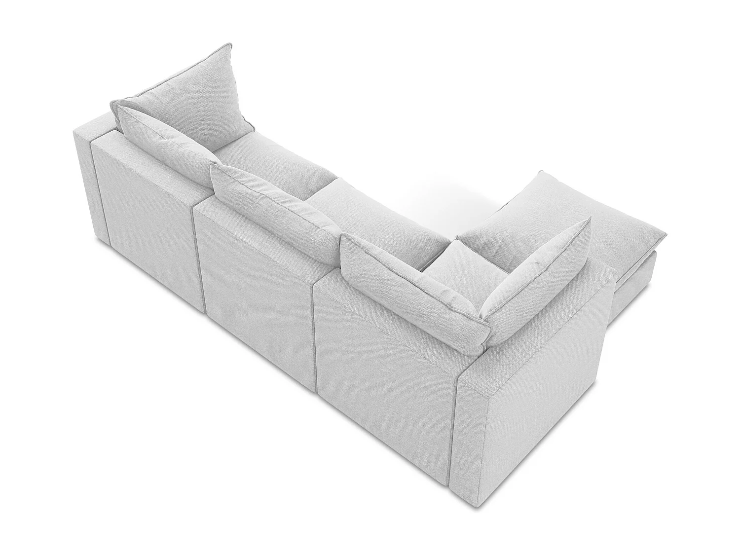 3-Sitzer Modulares Ecksofa - Ecke Links - Bouclé - Silber - MANAO