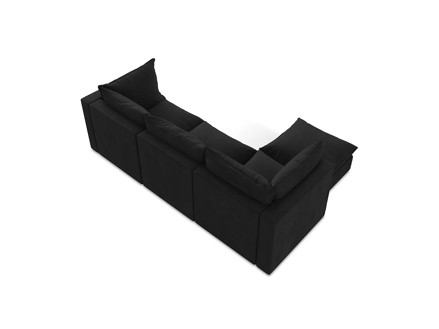 3-Sitzer Modulares Ecksofa - Ecke Links - Strukturstoff - Schwarz - RAVENNA