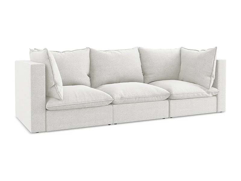 Modulares 3-Sitzer Sofa - - Bouclé - Weiß - MANAO