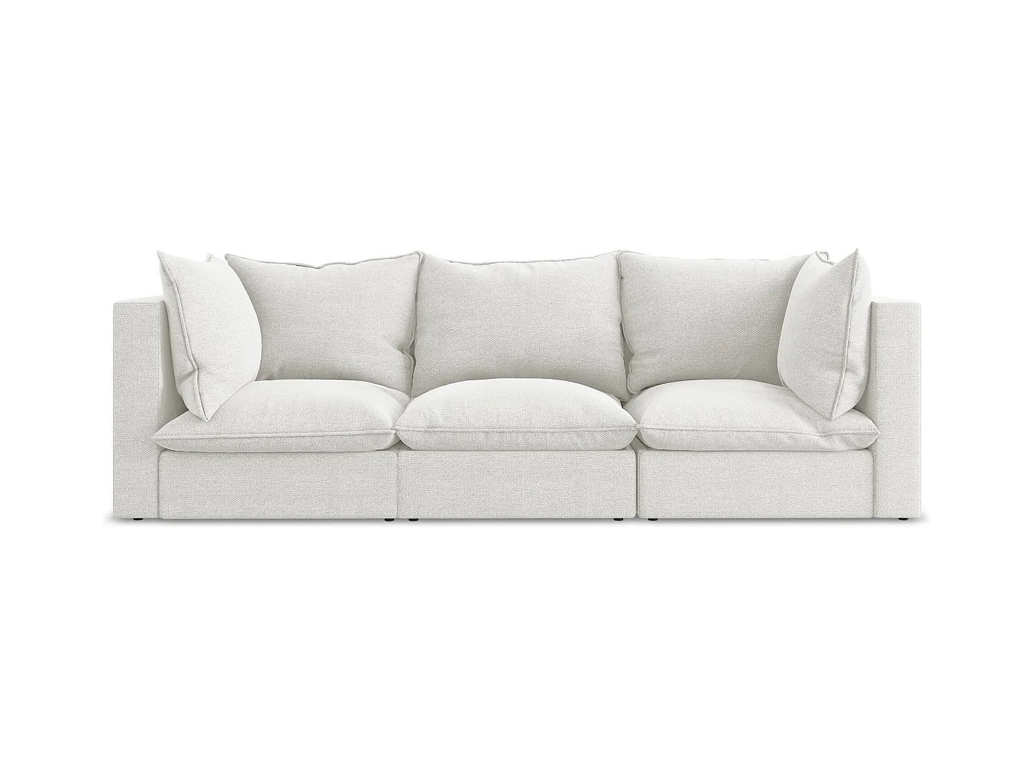 Canapé modulable 3 places en tissu bouclette - blanc - MANAO