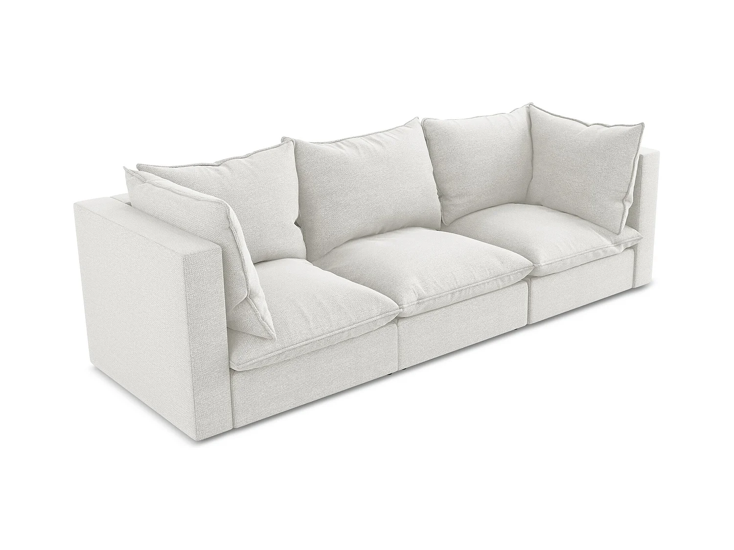 Canapé modulable 3 places en tissu bouclette - blanc - MANAO