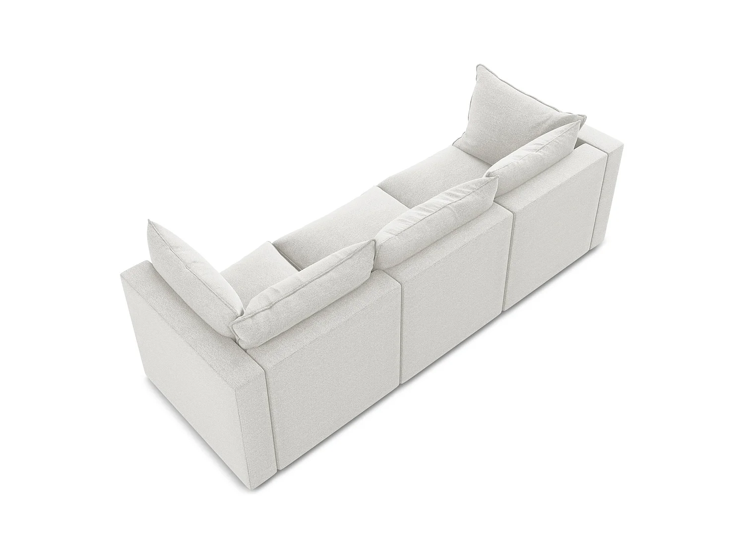 Canapé modulable 3 places en tissu bouclette - blanc - MANAO