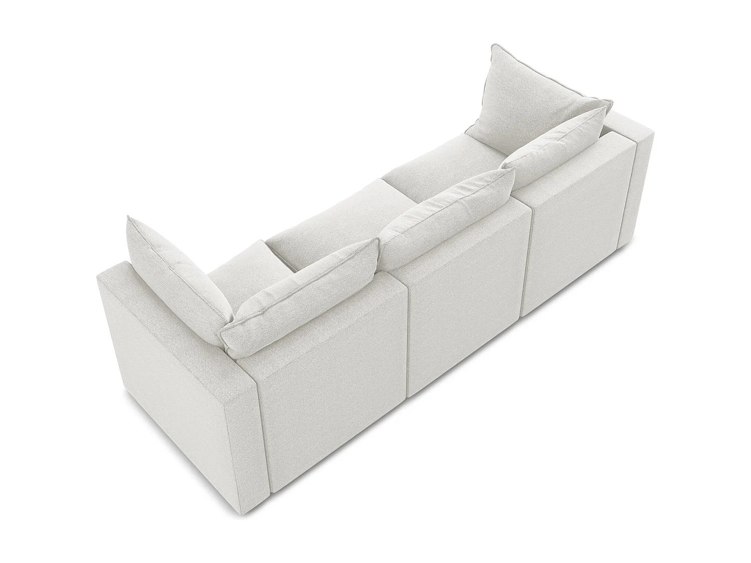 3-osobowa kanapa modułowa - z tkaniny bouclé - biały - MANAO