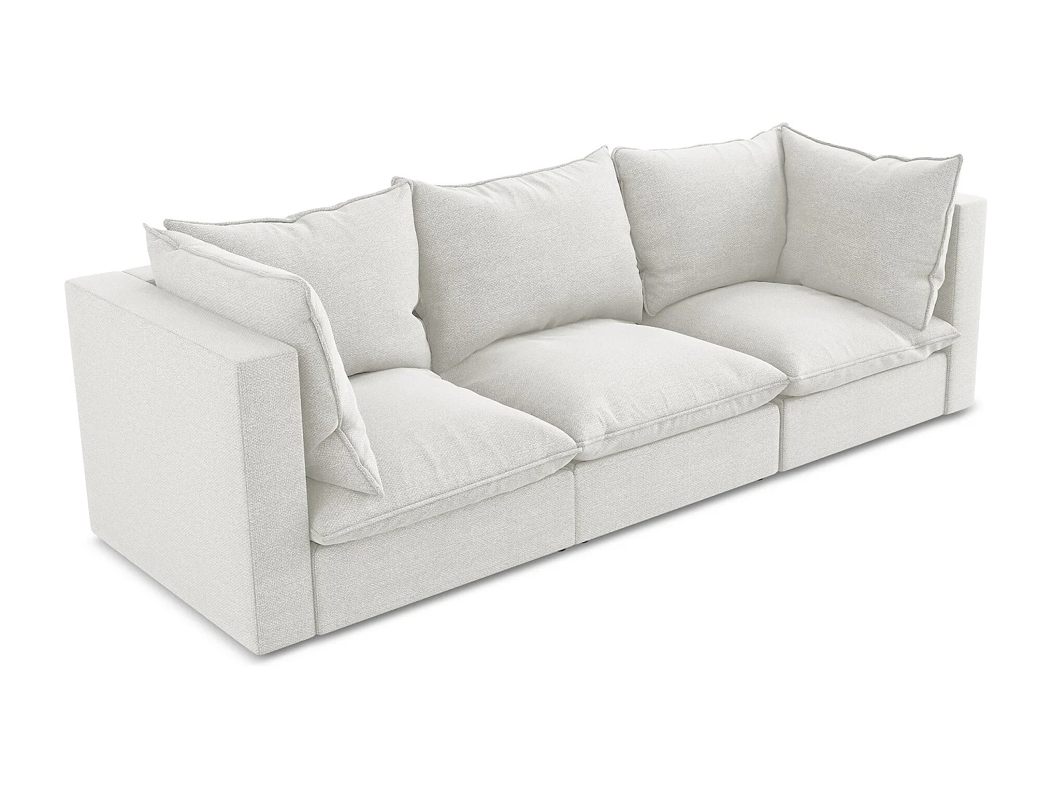 Canapé modulable 3 places en tissu bouclette - blanc - MANAO