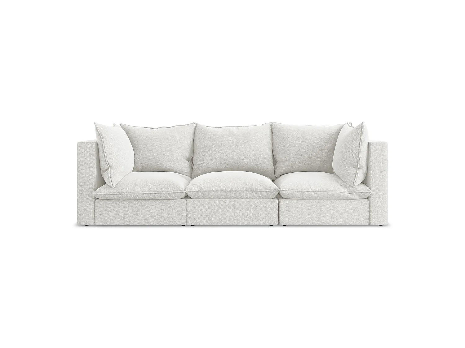 Driezits modulaire bank van wit bouclé - RAVENNA