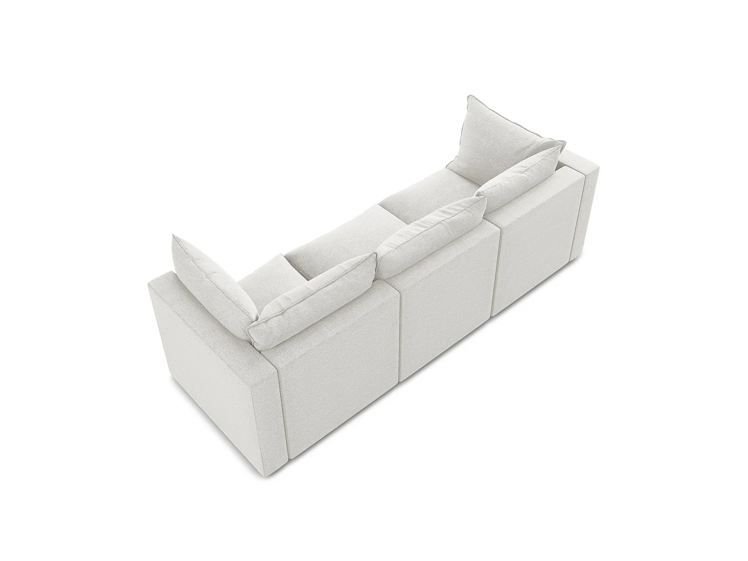 Driezits modulaire bank van wit bouclé - RAVENNA