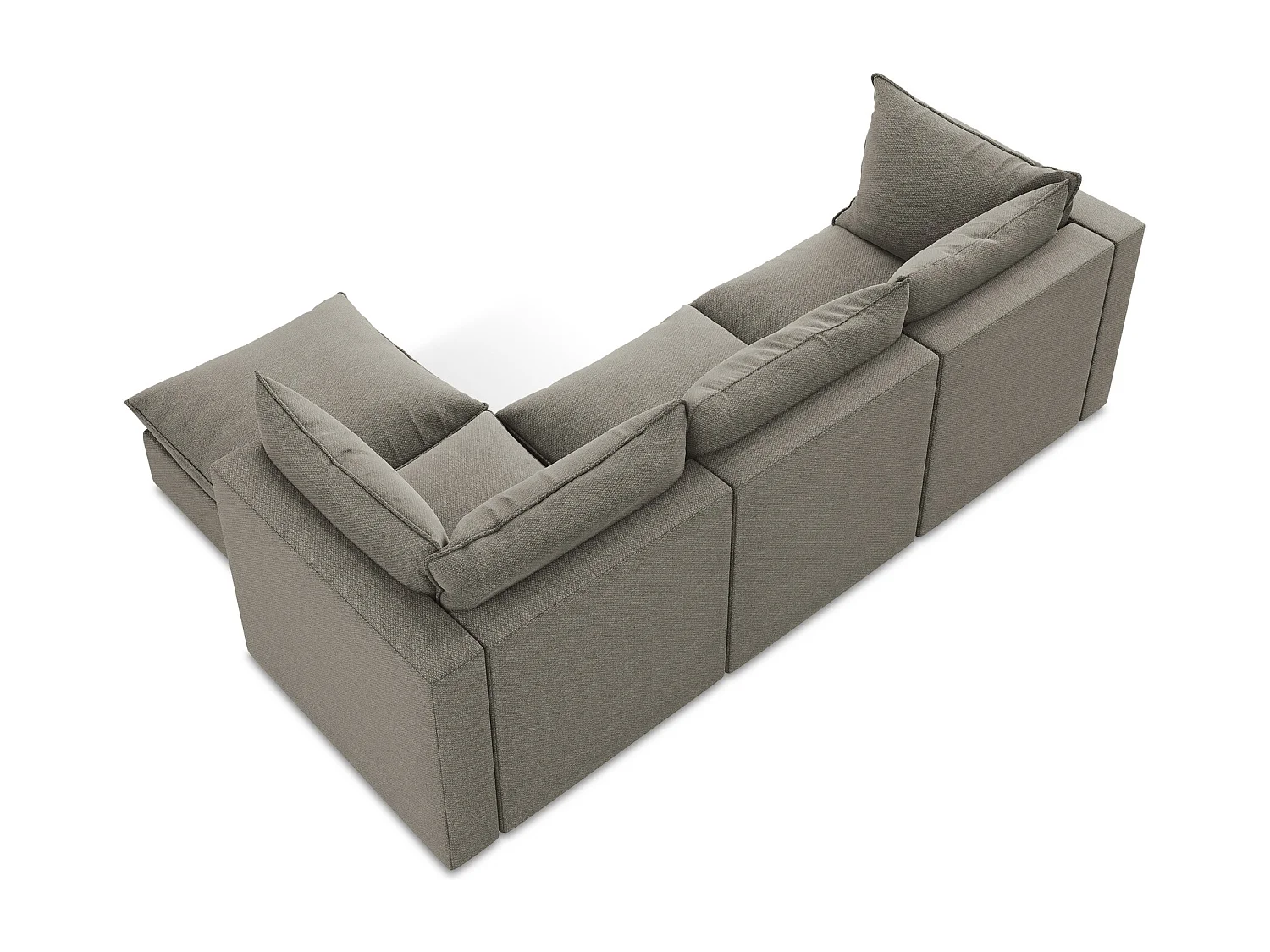 3-Sitzer Modulares Ecksofa - Ecke Rechts - Bouclé - Grau - MANAO