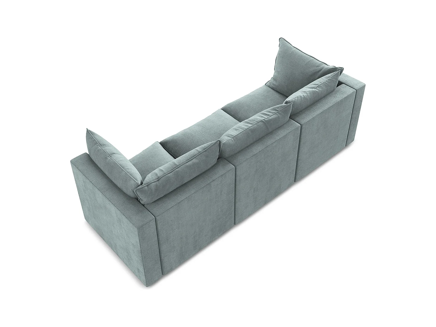 Canapé modulable 3 places en tissu texturé - jeans - MANAO