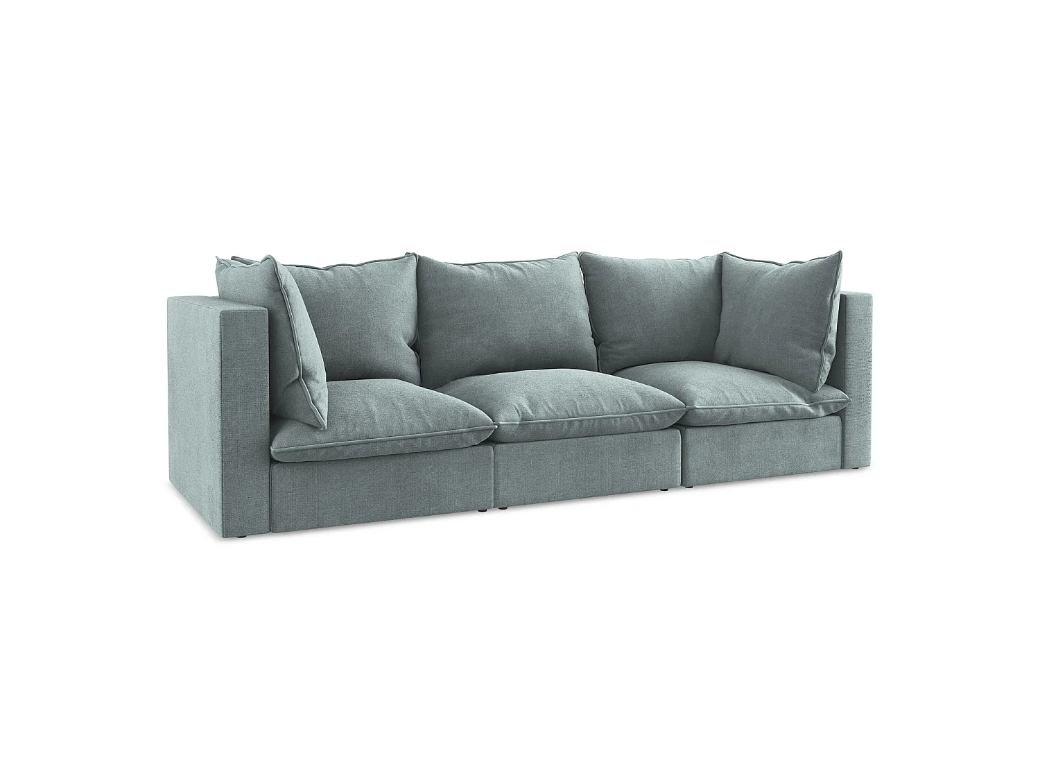 Driezits modulaire bank van jeans textuurstof - RAVENNA