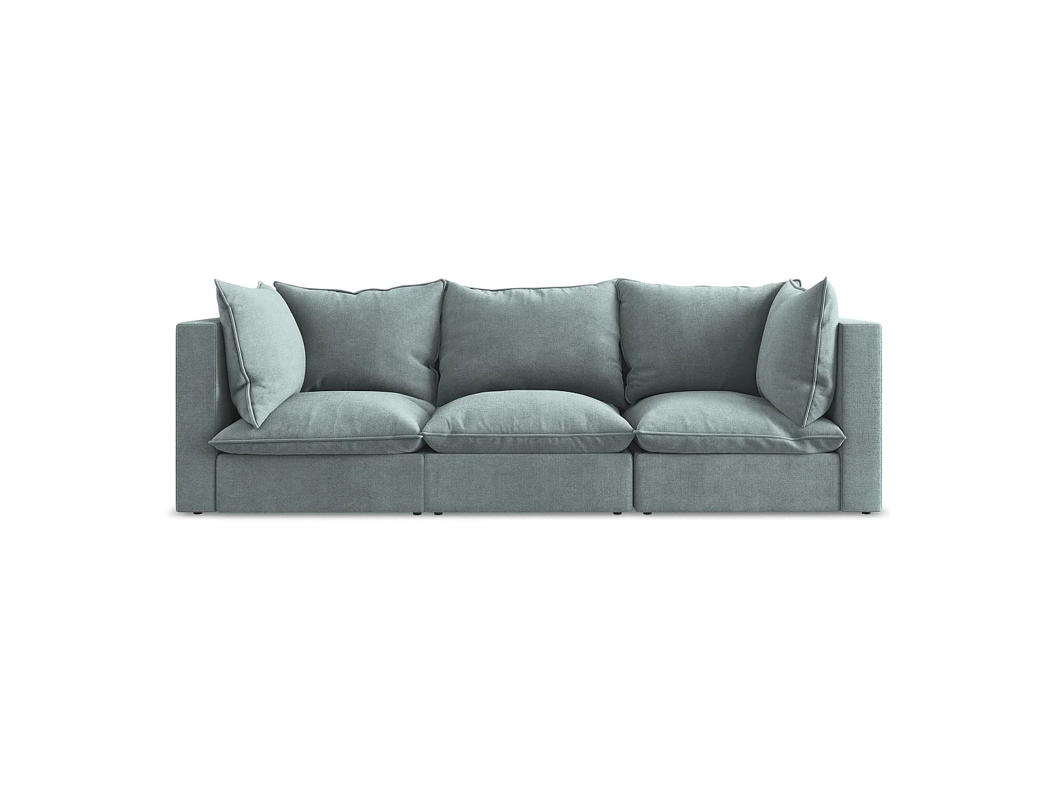 Driezits modulaire bank van jeans textuurstof - RAVENNA