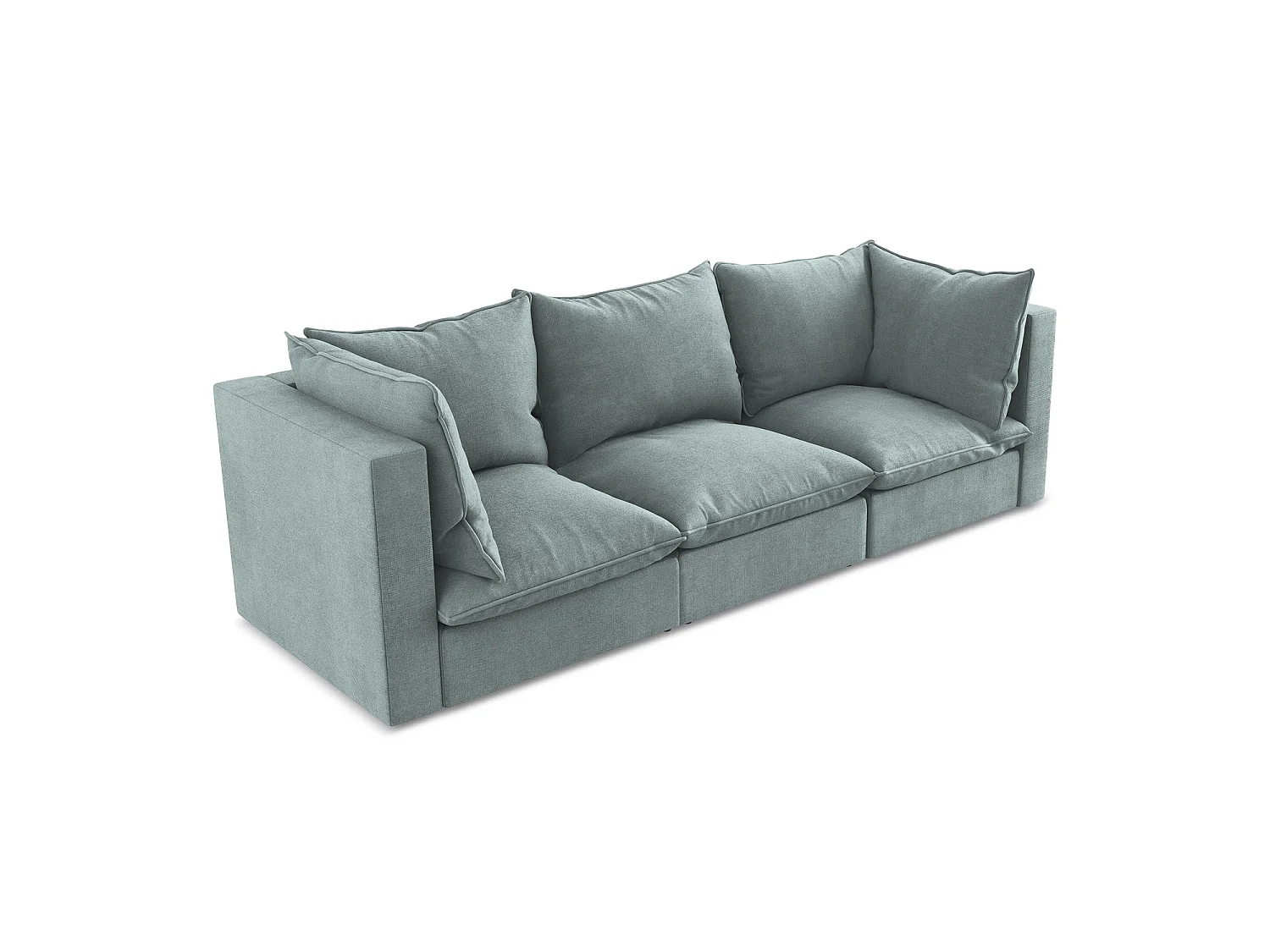 Driezits modulaire bank van jeans textuurstof - RAVENNA