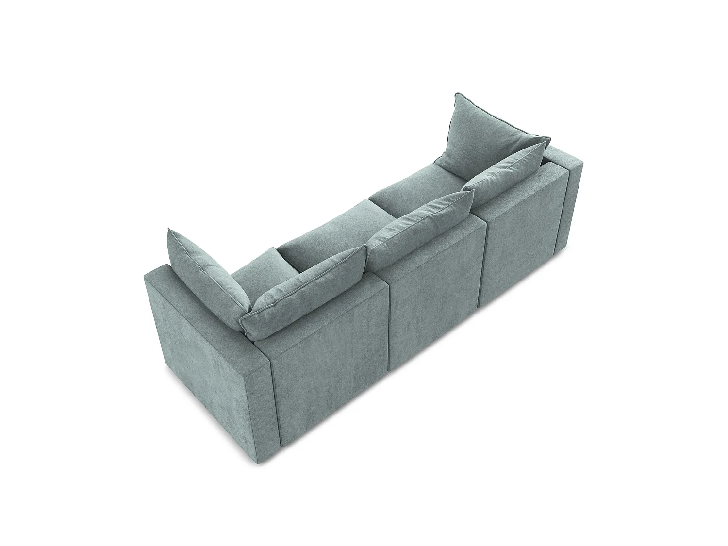 Driezits modulaire bank van jeans textuurstof - RAVENNA