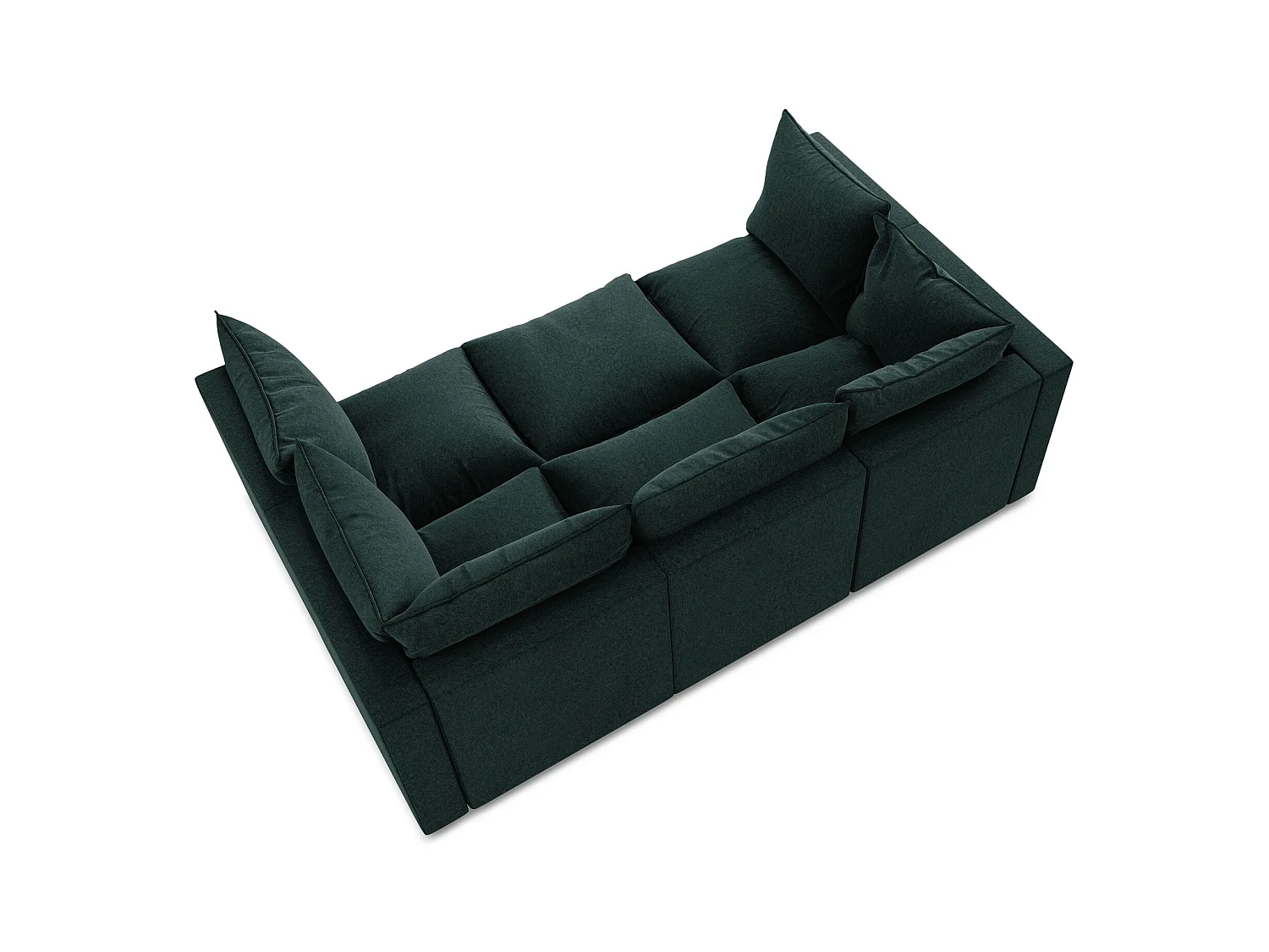 Canapé modulable 3 places en velours - gris vert - MANAO