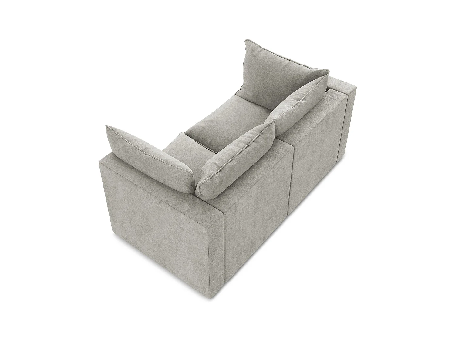 Canapé modulable 2 places en tissu texturé - gris clair - MANAO