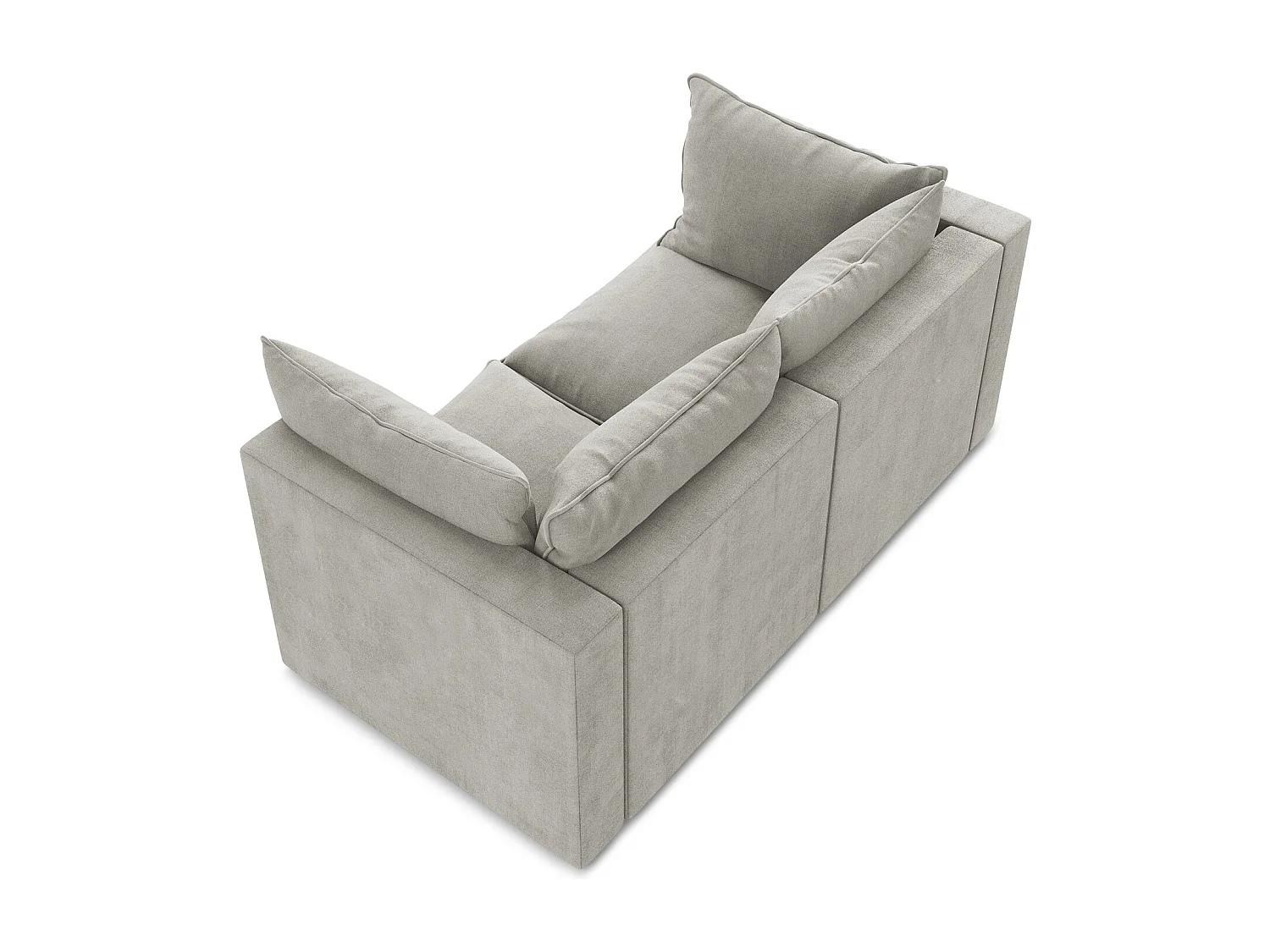 Canapé modulable 2 places en tissu texturé - gris clair - MANAO