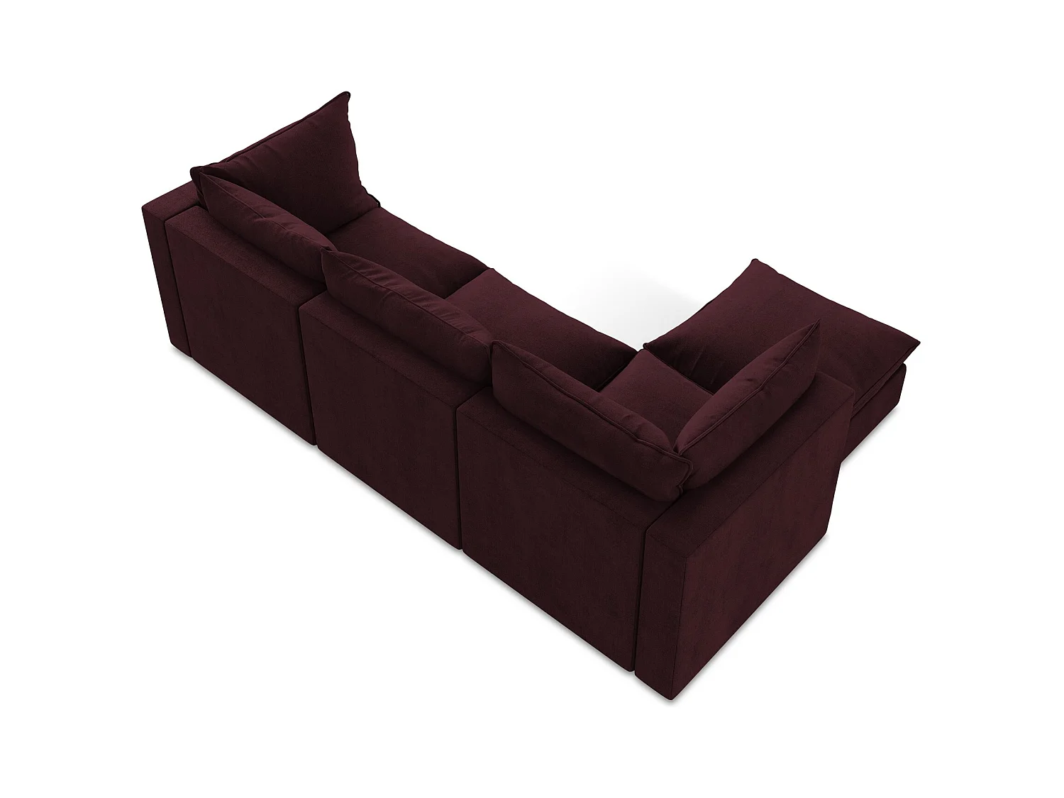 Narożnik lewostronny - z tkaniny strukturalnej - bordo - MANAO