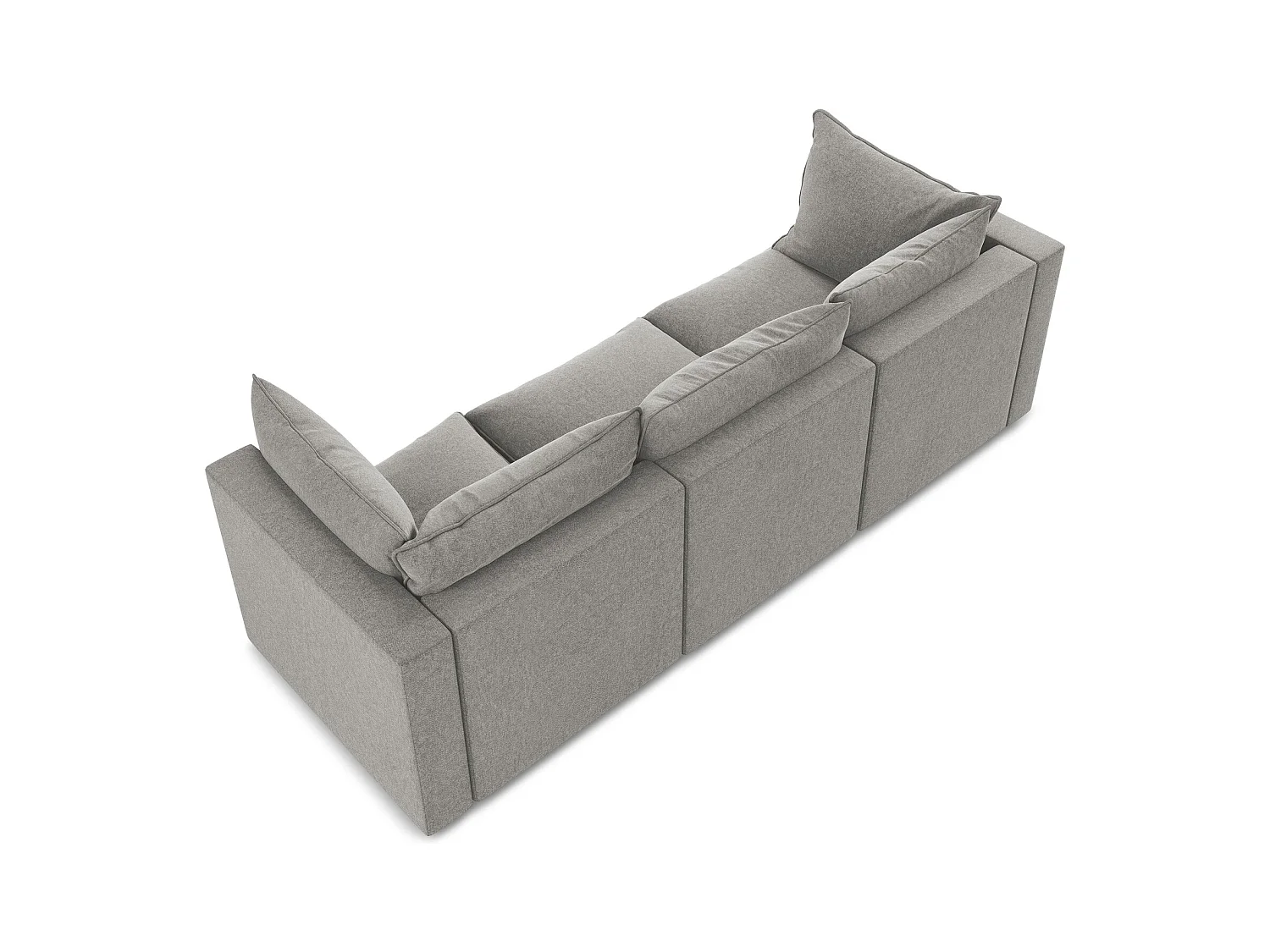 Canapé modulable 3 places en velours - gris - MANAO