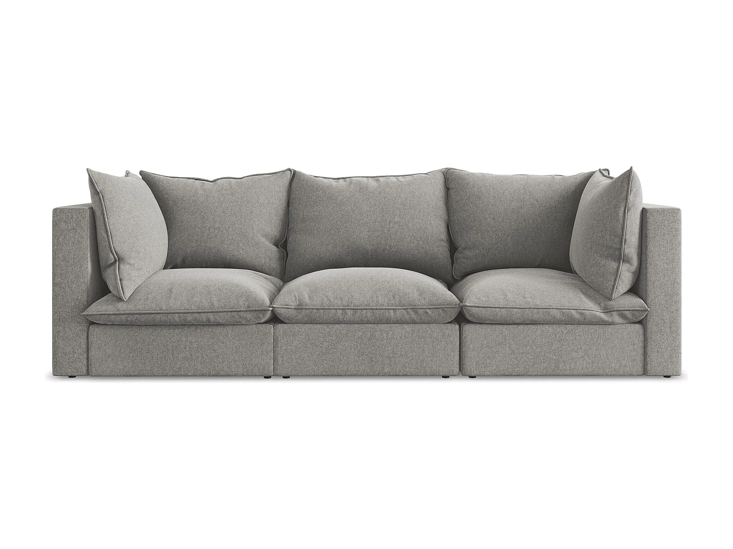 Canapé modulable 3 places en velours - gris - MANAO