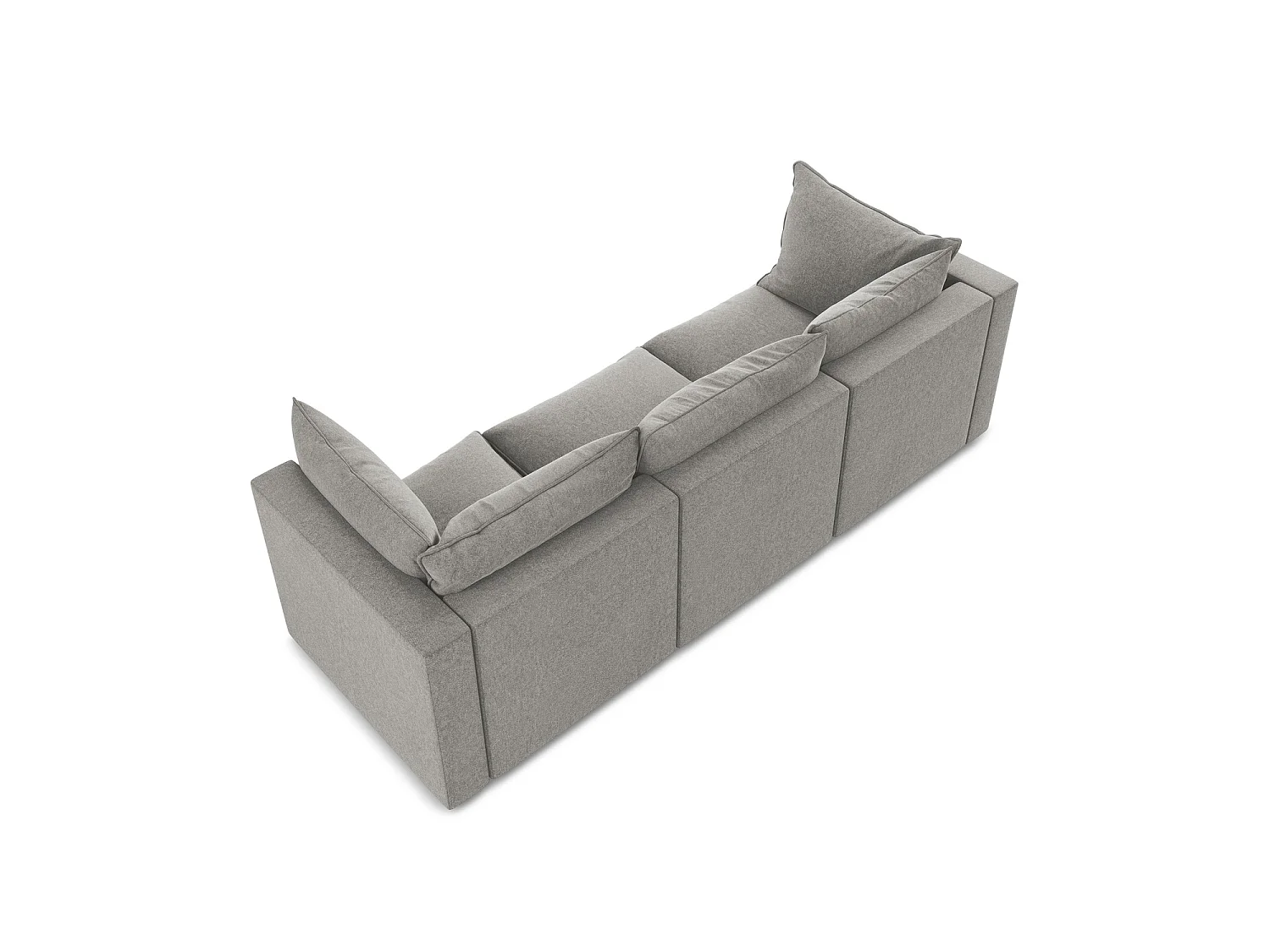 Canapé modulable 3 places en velours - gris - RAVENNA