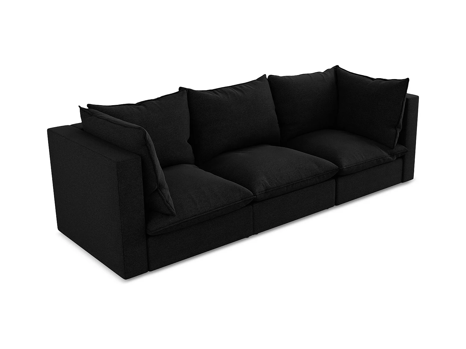 Canapé modulable 3 places en tissu bouclette - noir - MANAO