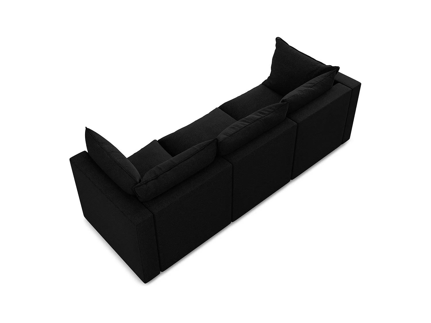 Canapé modulable 3 places en tissu bouclette - noir - MANAO