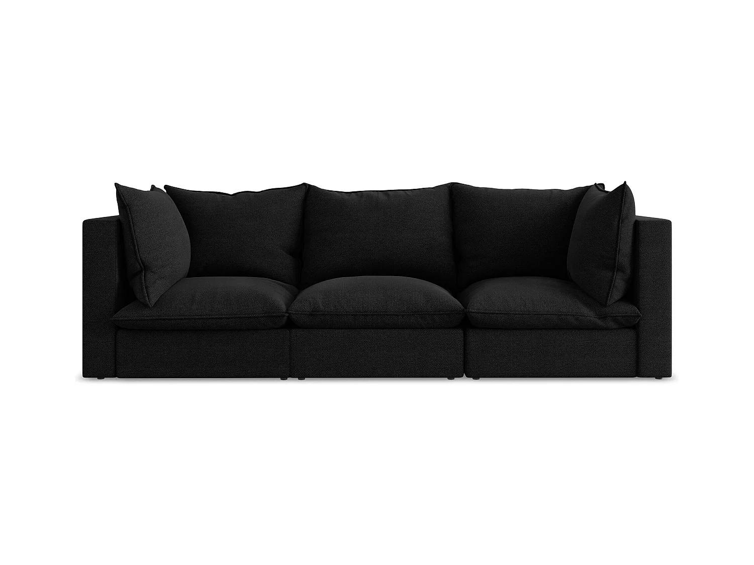 Canapé modulable 3 places en tissu bouclette - noir - MANAO