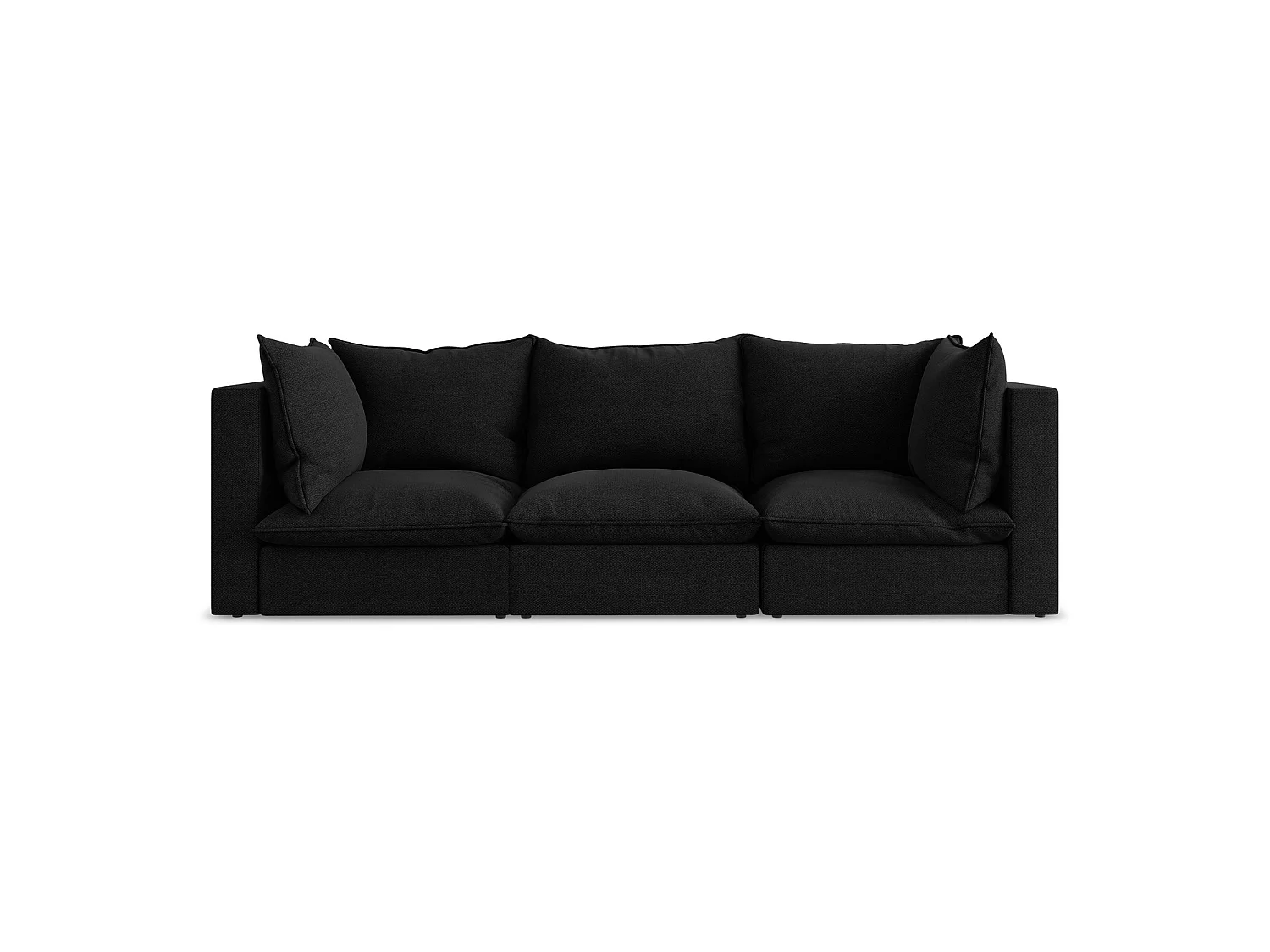 Modulares 3-Sitzer Sofa - - Bouclé - Schwarz - RAVENNA