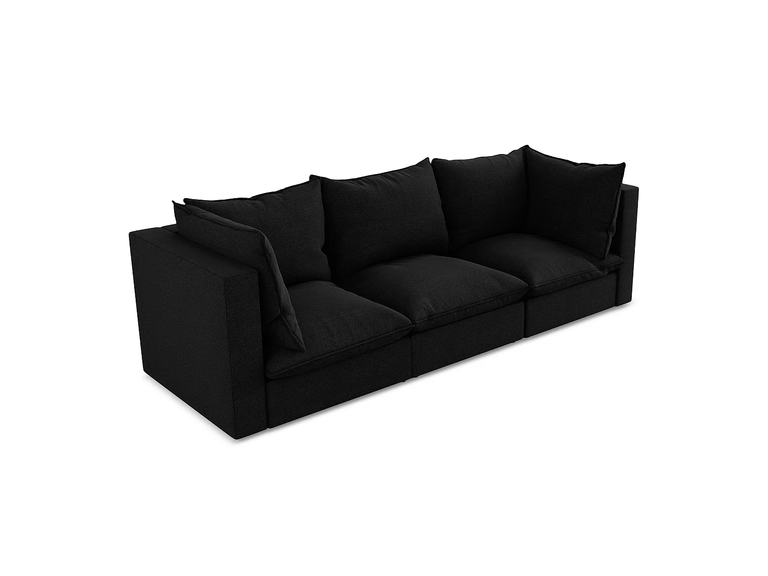 Modulares 3-Sitzer Sofa - - Bouclé - Schwarz - RAVENNA