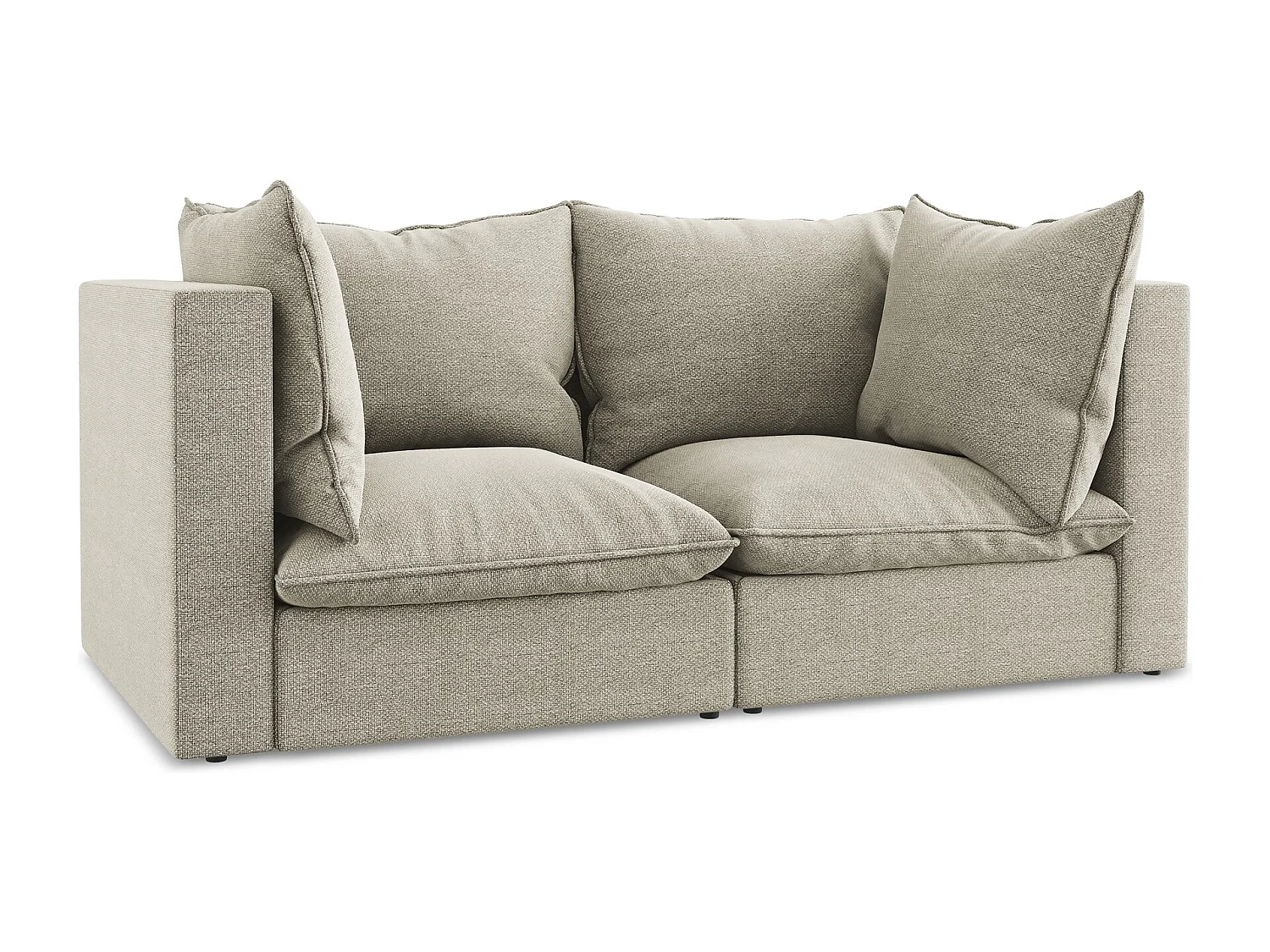 Canapé modulable 2 places en tissu bouclette - taupe - MANAO