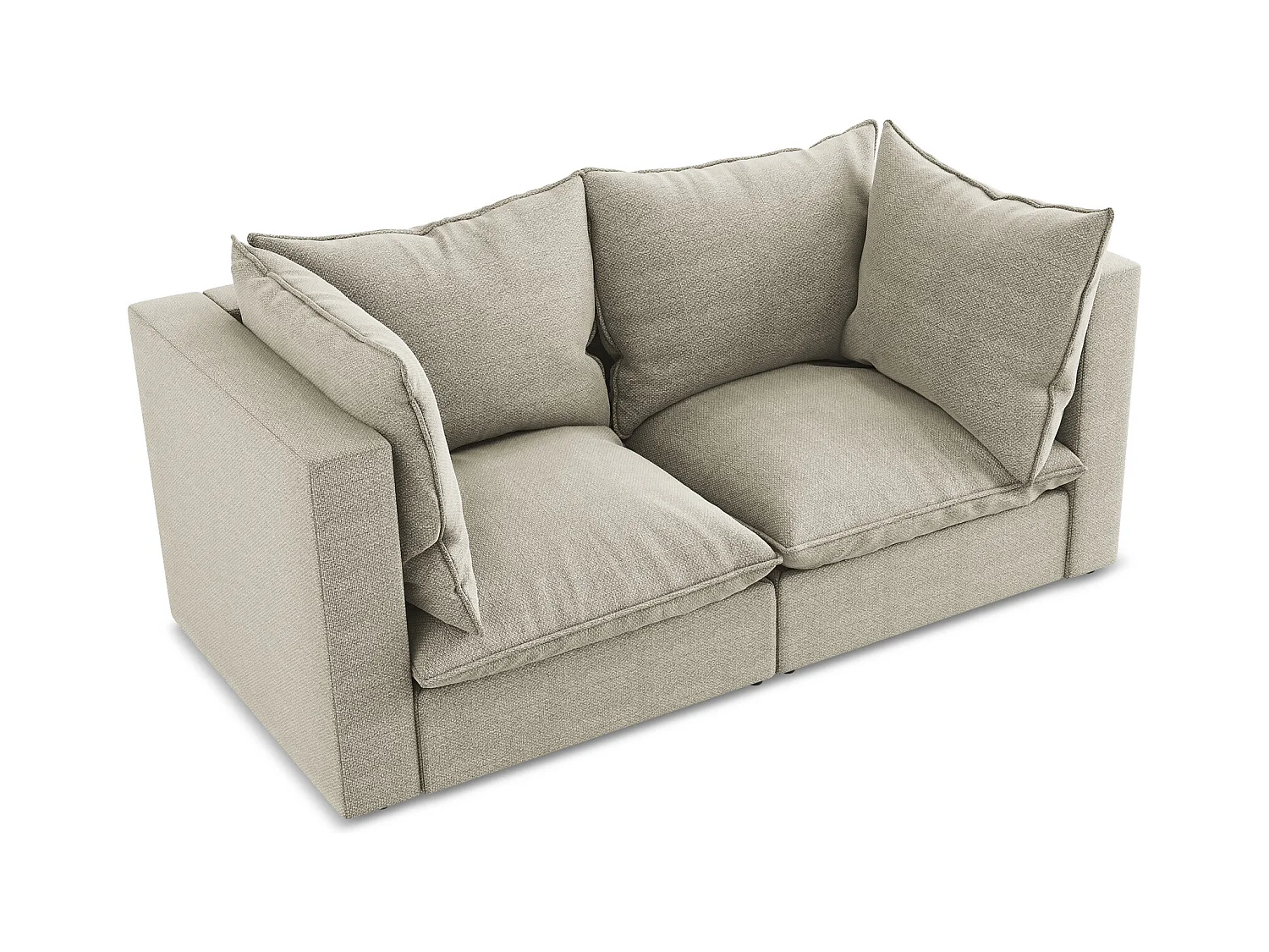 Canapé modulable 2 places en tissu bouclette - taupe - MANAO