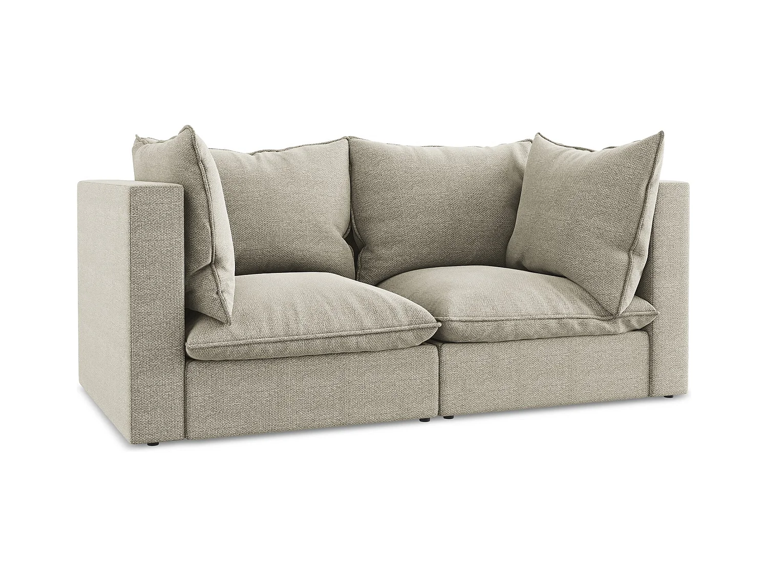 2-Sitzer Sofa - - Bouclé - Taupe - MANAO
