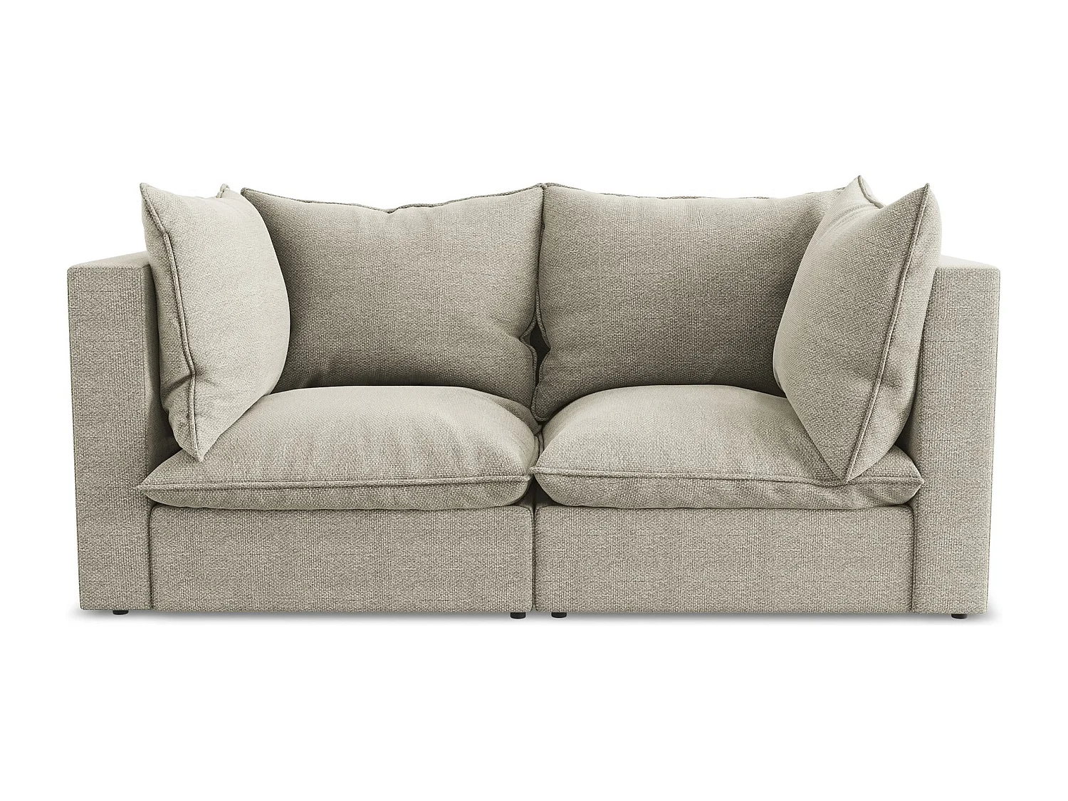 Canapé modulable 2 places en tissu bouclette - taupe - MANAO