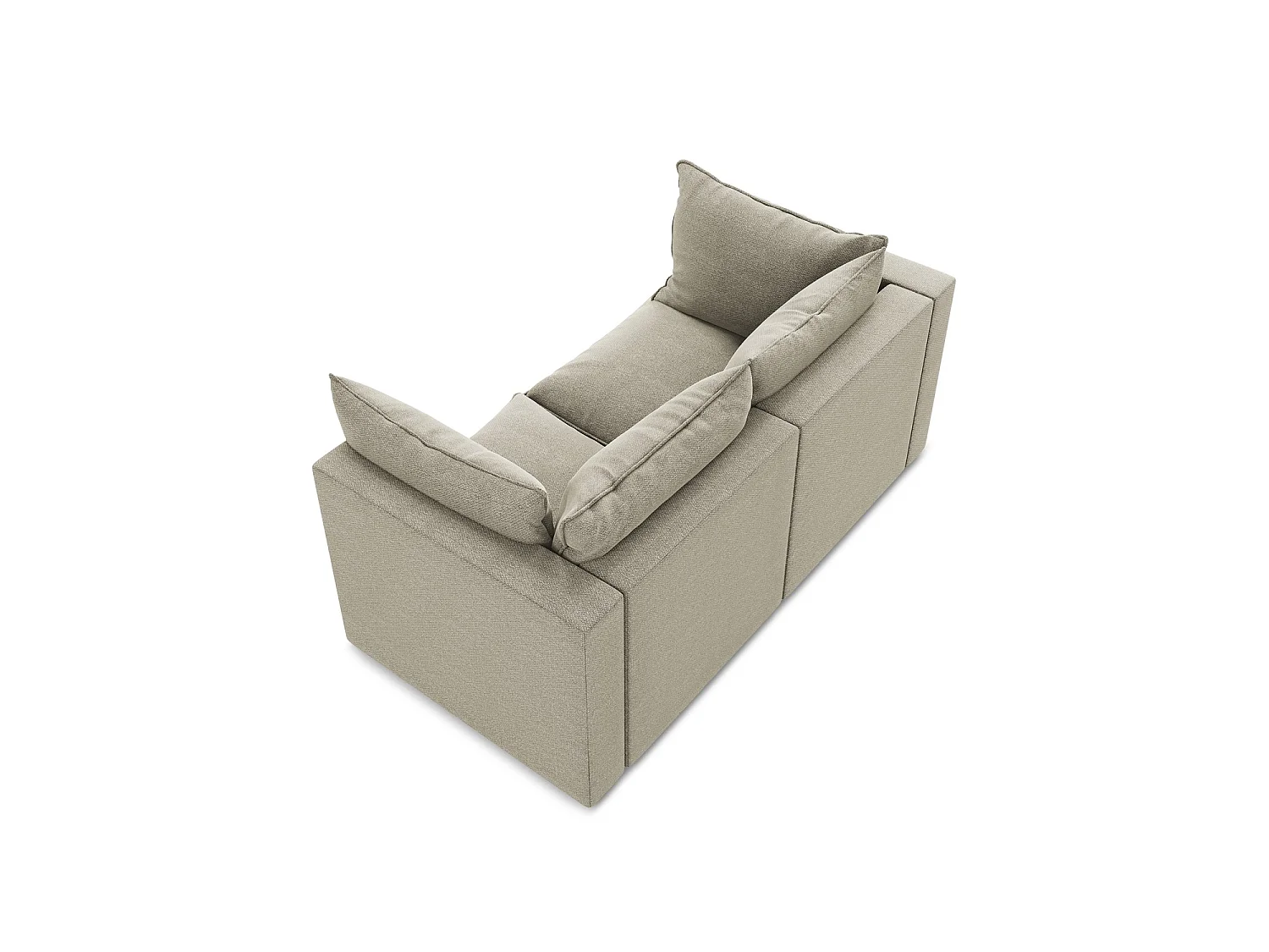 Canapé modulable 2 places en tissu bouclette - taupe - RAVENNA