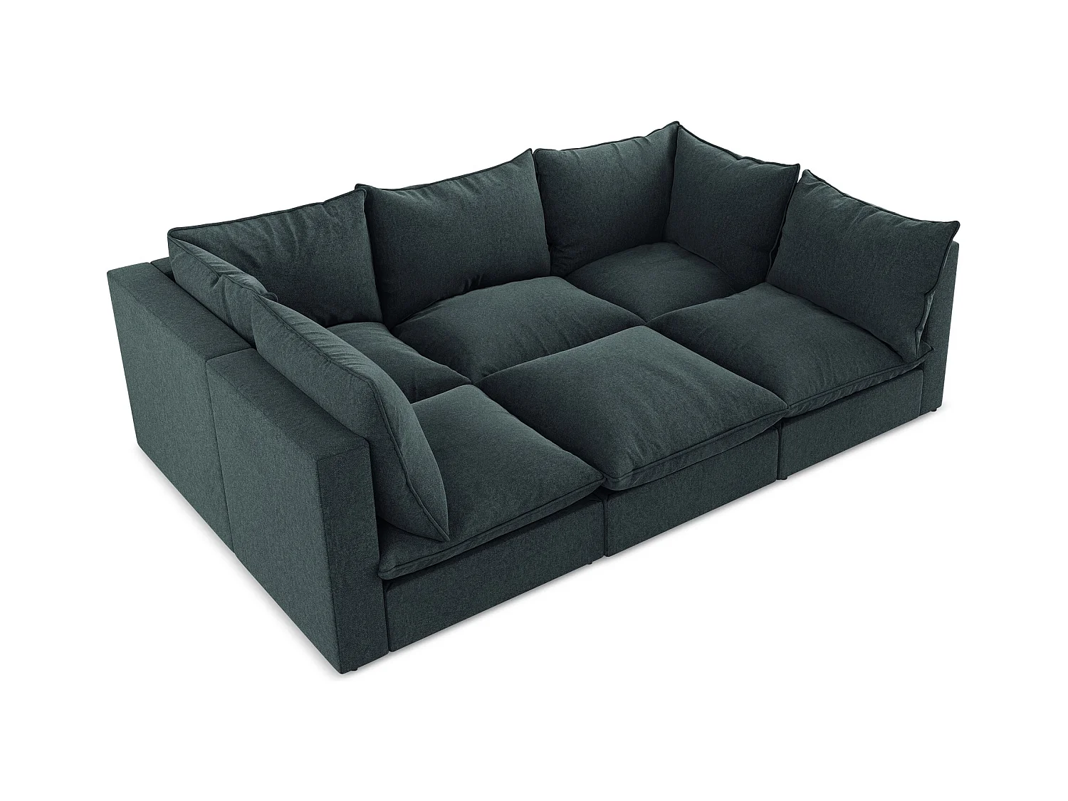 Canapé modulable 3 places en velours - marin - MANAO